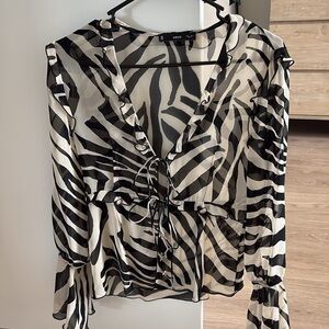 Mango Zebra print top